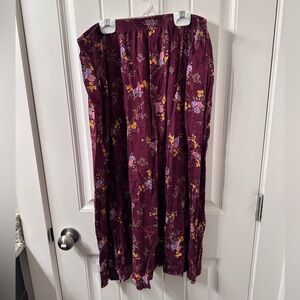90s Vintage red floral skirt